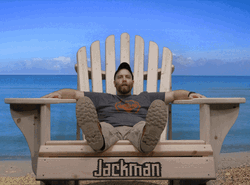 Relaxing In Big Wood Chair GIF