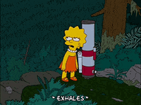 Relief Sigh Exhale Lisa Simpson GIF
