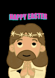 Religious Happy Easter Animated Jesus Praying GIF