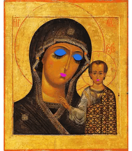 Religious Icon Woman Holding Child Sticker