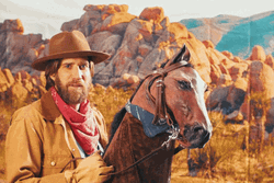 Religious Merry Christmas Greetings From Cowboy GIF