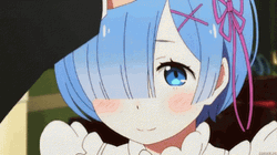 Rem Re Zero Anime Blush Head Pat GIF