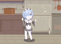 Rem Re Zero Anime Chibi Dance GIF