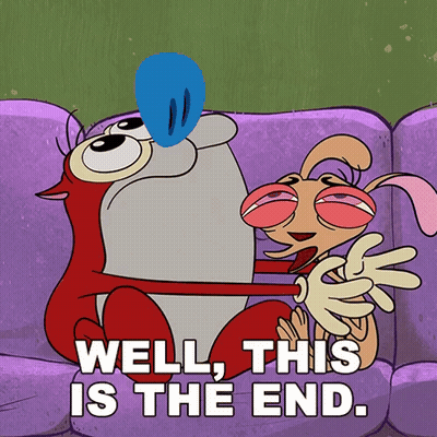 Ren And Ren Sitting On Couch Saying Well This Is The End GIF