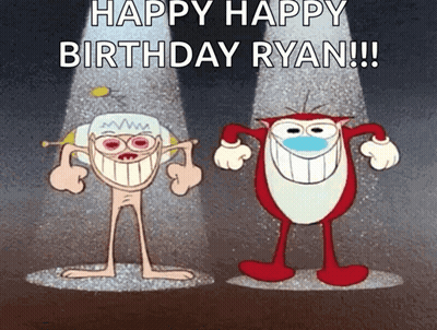 Ren And Ren Standing In Front Of Spotlight Happy Happy Birthday Ryan GIF