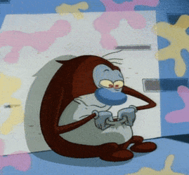 Ren And Stimpy Saw Belly Button GIF