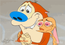 Ren And Stimpy Saw Both Crying GIF