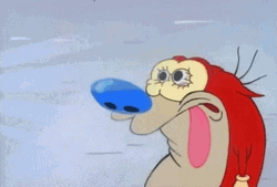 Ren And Stimpy Saw Eyes And Tongue Out GIF