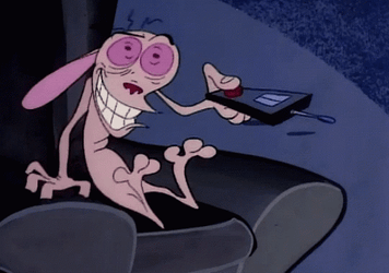 Ren And Stimpy Saw Pressed The Remote Controll GIF
