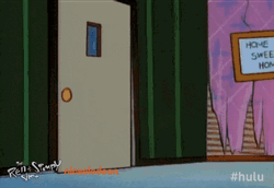 Ren And Stimpy Saw Push The Door GIF