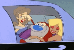 Ren And Stimpy Saw Waving GIF