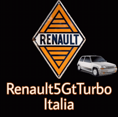 Renault 5 GT Turbo Italia Logo With Car GIF