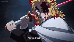 Rengoku Flame Breathing Esoteric Art Demon Slayer Fighting GIF