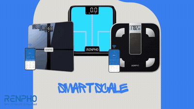 Renpho Smart Scale On Blue Background GIF