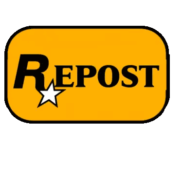 Repost Sign With White Star Sticker