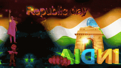 Republic Day Statue Holding Torch GIF