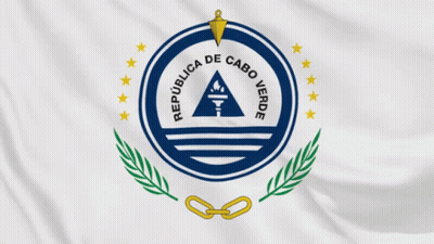 Republica De Cabo Verde Flag Blue And White Emblem GIF