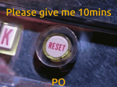 Reset Button Saying Please Give Me 10 Mins Po GIF