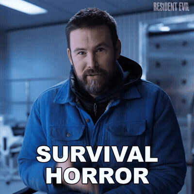 Resident Evil Poster Man In Dark GIF