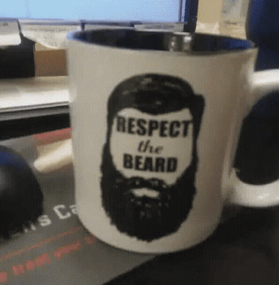 Respect The Beard Coffee Mug GIF