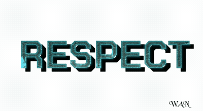 Respect Word In Blue GIF