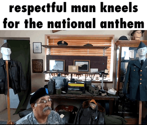 Respectful Man Kneels For The National Anthem GIF