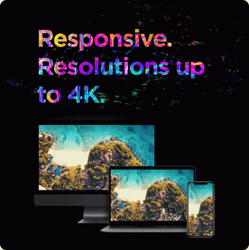 Responsive Resolutions Up To 4K Is Displayed On A Computer Monitor GIF