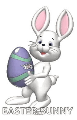 Resurrection Sunday Easter Bunny Holding Egg GIF
