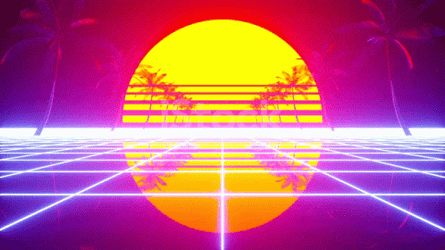 Retro Synthwave Beautiful Sunrise GIF