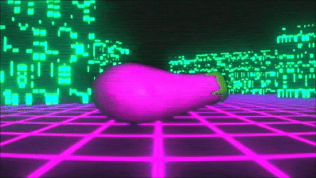Retrowave Eggplant Art Glow GIF