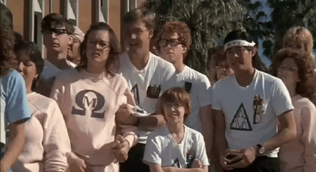 Revenge Of The Nerds Watching The Game GIF
