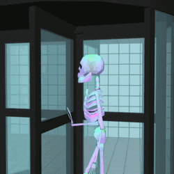 Revolving Door Animated Walking Skeleton GIF