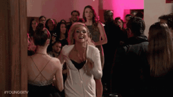 Revolving Door Glass Hit Jane Krakowski GIF