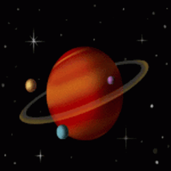 Revolving Moons Of Saturn GIF