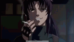 Revy Anime Smirk Smoking Cigarette GIF