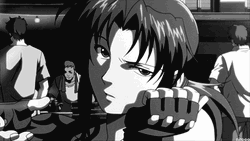 Revy Black Lagoon Black And White GIF