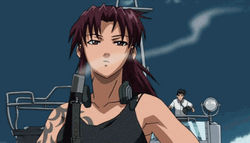 Revy Black Lagoon Blowing Gun Smoke GIF