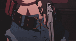 Revy Black Lagoon Serious Gun Tattoo GIF