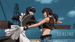 Revy Roberta Punch Knock Down GIF