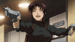 Revy Two Hands Gun Smiling GIF
