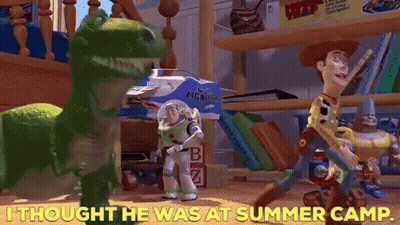 Rex Buzz Lightyear And Woody In Bedroom GIF