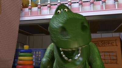 Rex From Toy Story Toy Store Sign GIF