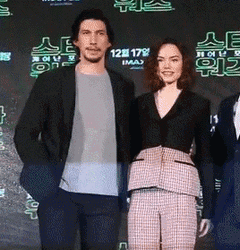 Reylo Adam Driver And Daisy Ridley Waving GIF