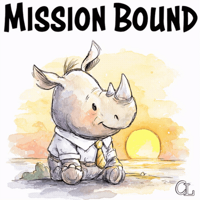 Rhino In Shirt And Tie Mission Bound GIF