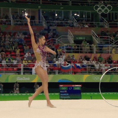 Rhythmic Gymnast Performing At Rio Olympics GIF