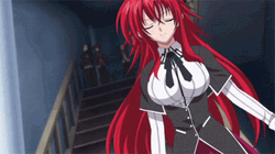 Rias Going Down The Stairs GIF