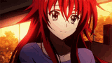 Rias Gremory Cute Point Finger Flick Up