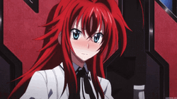 Rias Red Hair And Red Cheeks GIF