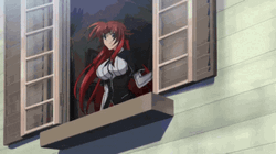 Rias Slow Mo And Window Poses GIF