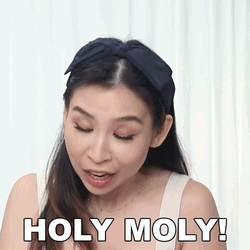 Ribbon Girl Says Holy Moly Meme GIF